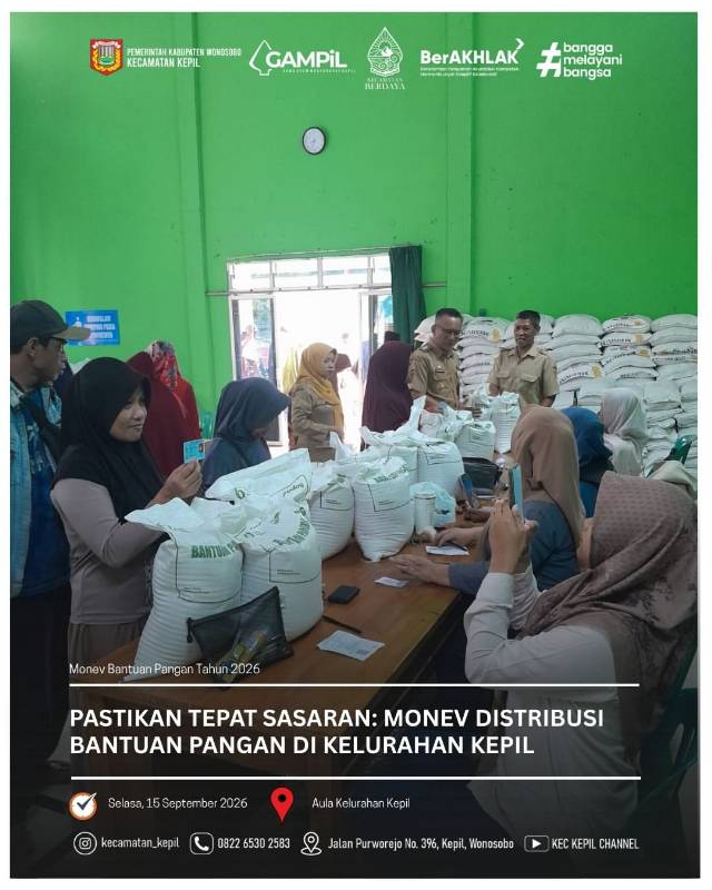 Pastikan Tepat Sasaran : Monev Distribusi Bantuan Pangan di Kelurahan Kepil